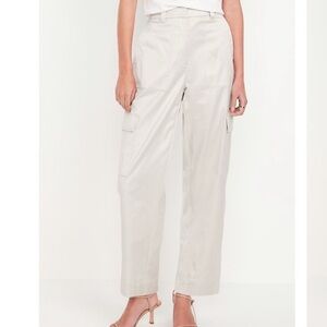 NWT- Old Navy - 2P. High Waist Satin Cargo Barrel Pant